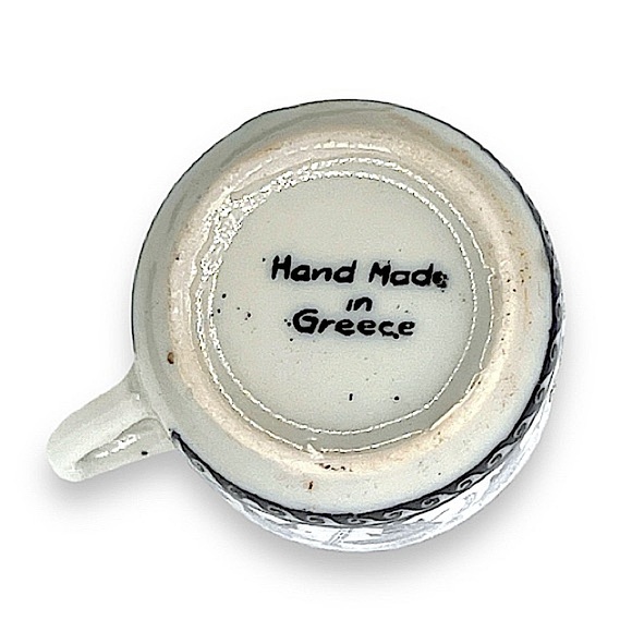 Vintage Panellinios Agora Handmade Greek Demitasse Tea Cup and Saucer EUC - Picture 7 of 13